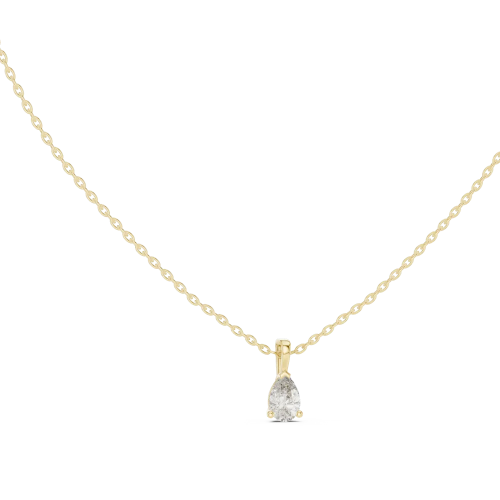 Embrace timeless grace with our pear-cut DIAMEUR solitaire pendant. Crafted for brilliant light play, this modern classic is the perfect luxury gift.