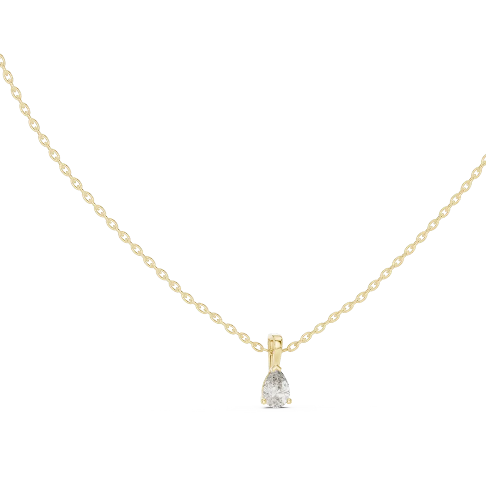 Experience pure elegance with this pear-cut DIAMEUR diamond solitaire pendant. Handcrafted for brilliant sparkle, it is the ultimate modern classic. Buy now.
