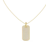 Luminary Pavé-Set Round Brilliant Diamond Dog Tag Pendant