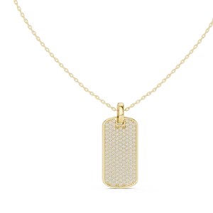 Luminary Pavé-Set Round Brilliant Diamond Dog Tag Pendant