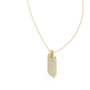 Luminary Pavé-Set Round Brilliant Diamond Dog Tag Pendant - Image 2