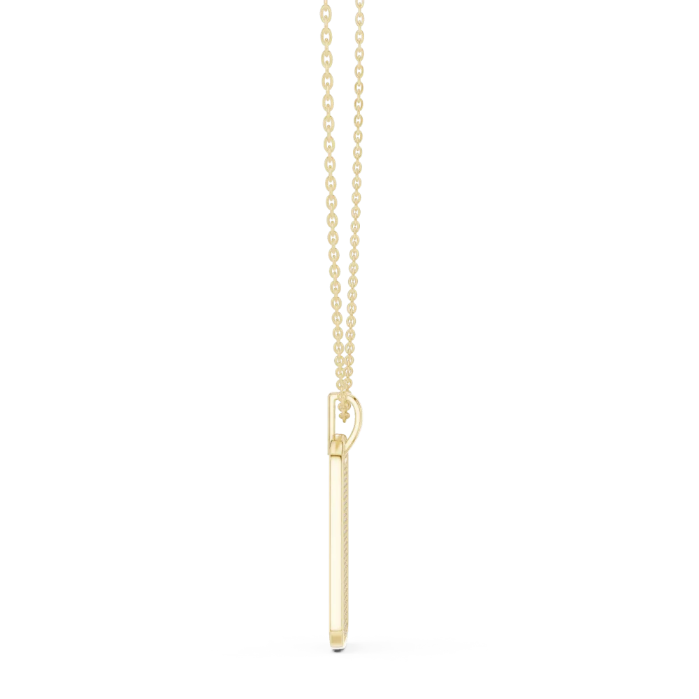Luminary Pavé-Set Round Brilliant Diamond Dog Tag Pendant - Image 3