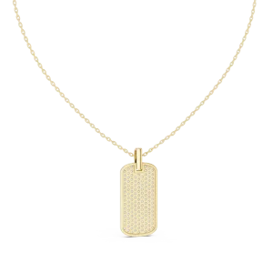 Luminary Pavé-Set Round Brilliant Diamond Dog Tag Pendant - Image 4