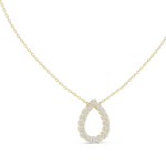 Luminary Round Pavé-Set Pear Silhouette Pendant
