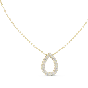 Luminary Round Pavé-Set Pear Silhouette Pendant