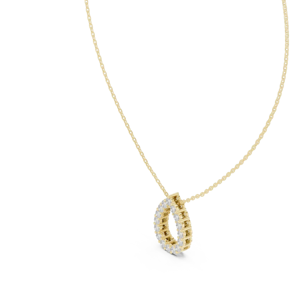 Luminary Round Pavé-Set Pear Silhouette Pendant - Image 2