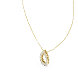 Luminary Round Pavé-Set Pear Silhouette Pendant - Image 2
