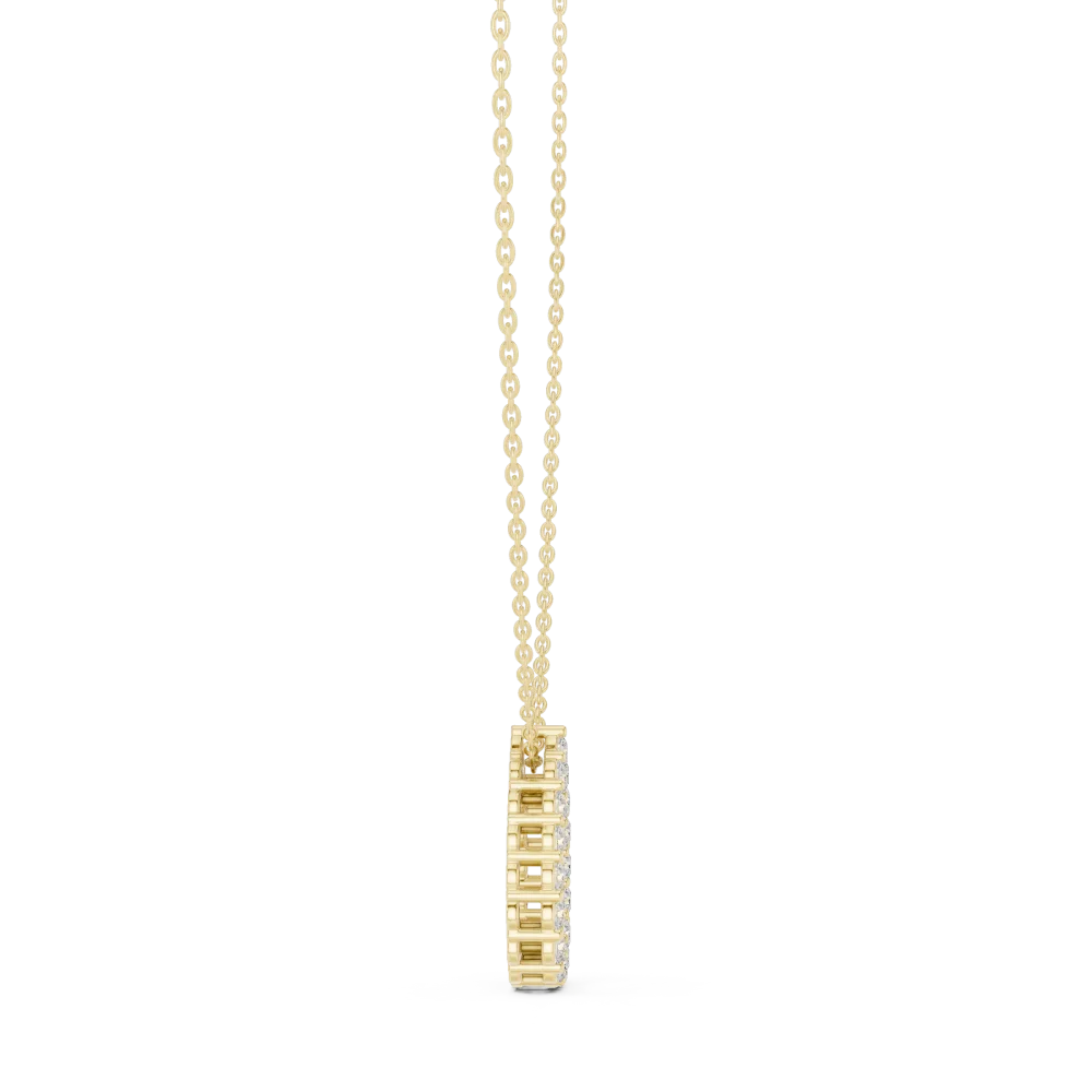 Luminary Round Pavé-Set Pear Silhouette Pendant - Image 3