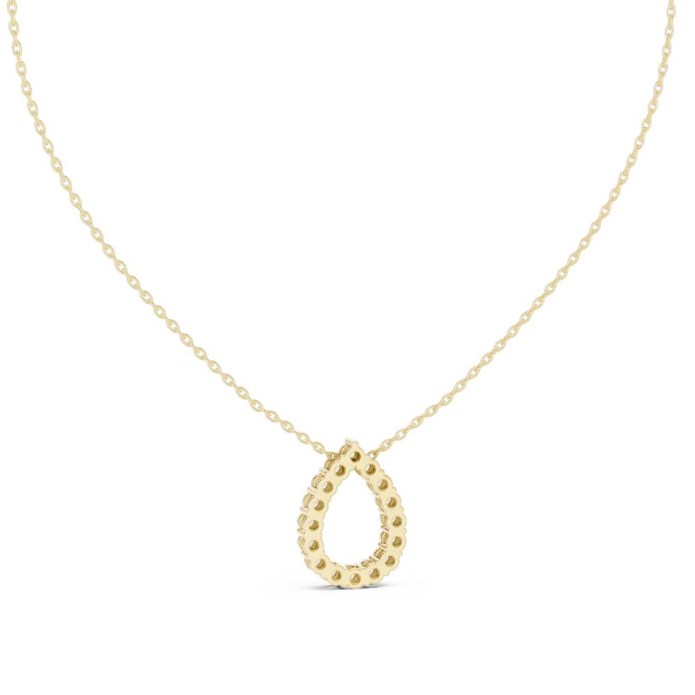 Luminary Round Pavé-Set Pear Silhouette Pendant - Image 4