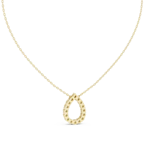 Luminary Round Pavé-Set Pear Silhouette Pendant - Image 4