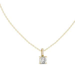Ethereal Cushion Solitaire Architectural Pavé Pendant