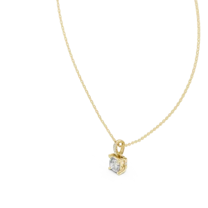 Ethereal Cushion Solitaire Architectural Pavé Pendant - Image 2