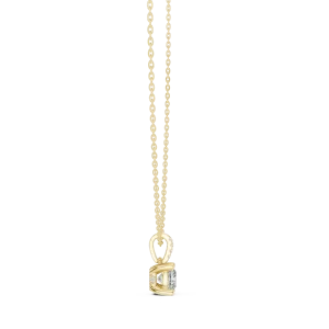 Ethereal Cushion Solitaire Architectural Pavé Pendant - Image 3