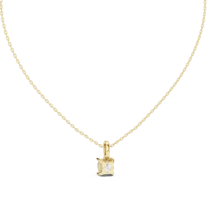 Ethereal Cushion Solitaire Architectural Pavé Pendant - Image 4