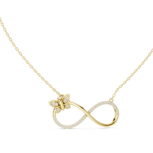 Infinite Butterfly Pavé-Set Round Brilliant Diamond Pendant