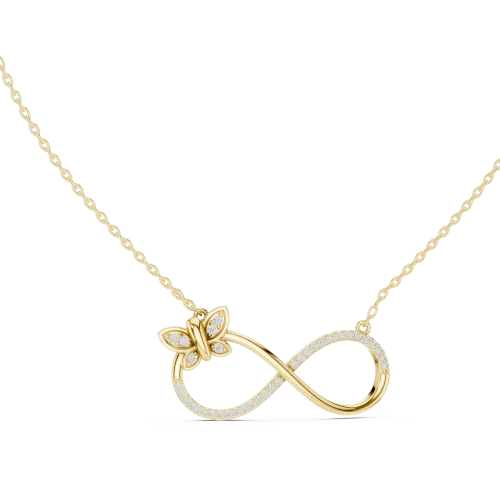 Infinite Butterfly Pavé-Set Round Brilliant Diamond Pendant