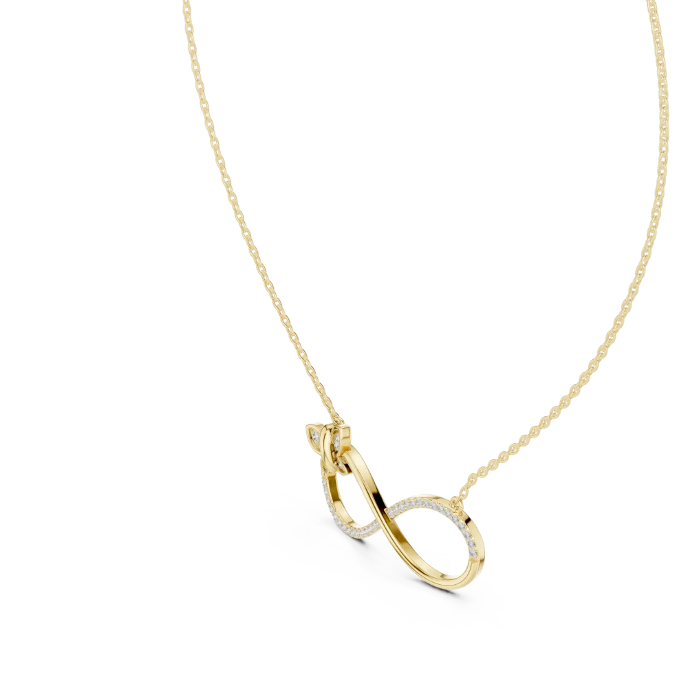 Infinite Butterfly Pavé-Set Round Brilliant Diamond Pendant - Image 2