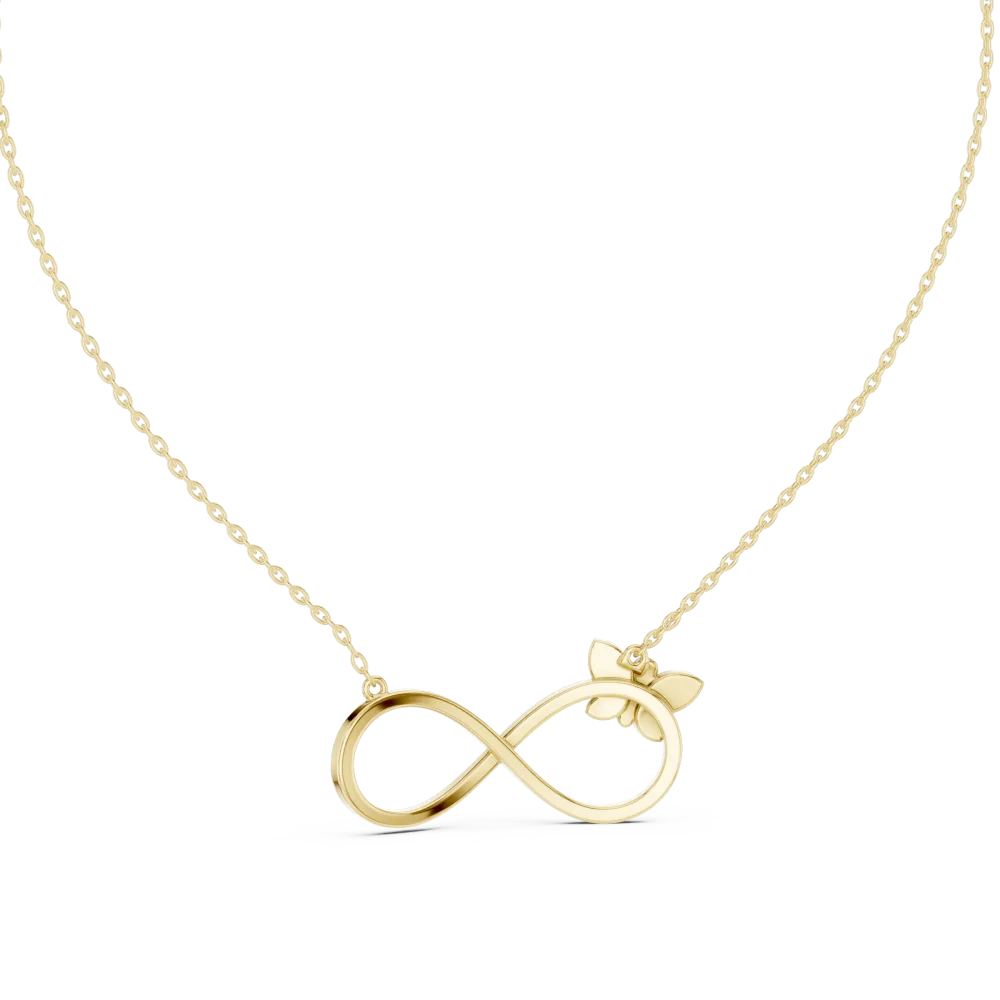 Infinite Butterfly Pavé-Set Round Brilliant Diamond Pendant - Image 4