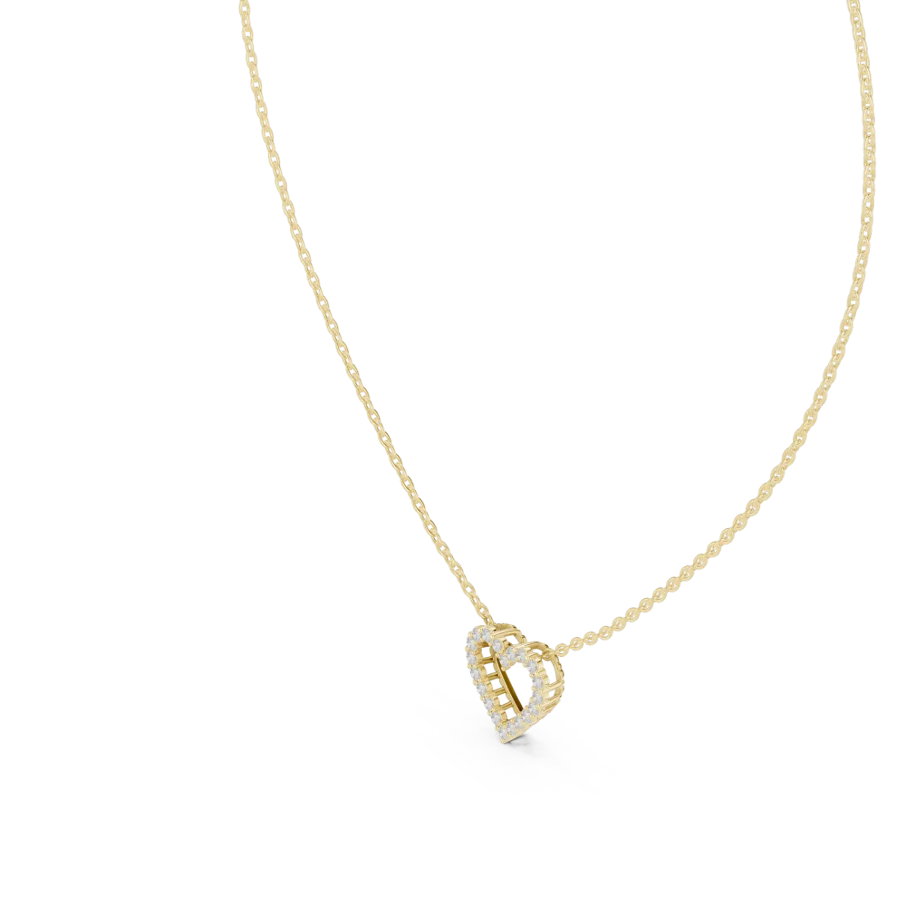 Ethereal Heart Pavé-Set Round Brilliant Cut Diamond Pendant - Image 2