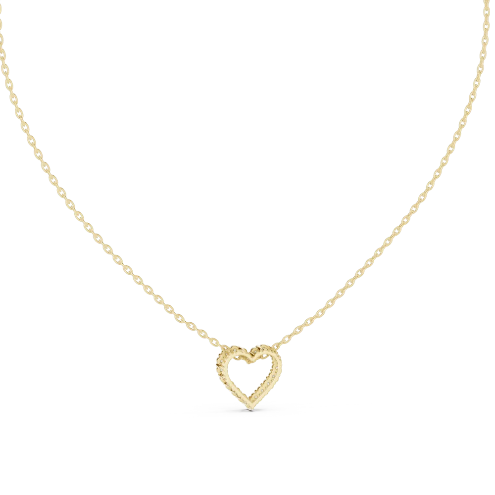 Ethereal Heart Pavé-Set Round Brilliant Cut Diamond Pendant - Image 4