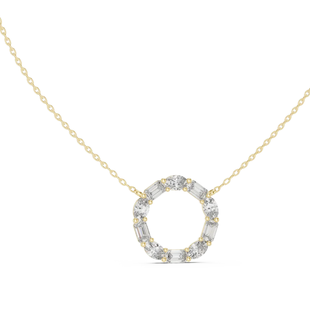 Adorn your neckline with the Ethereal Geometric Pendant, featuring brilliant DIAMEUR lab-grown diamonds. A modern classic for any collection. Shop now.