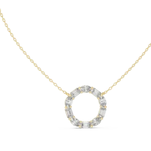 Ethereal Oval and Emerald Alternating Geometric Pendant