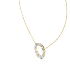 Ethereal Oval and Emerald Alternating Geometric Pendant - Image 2