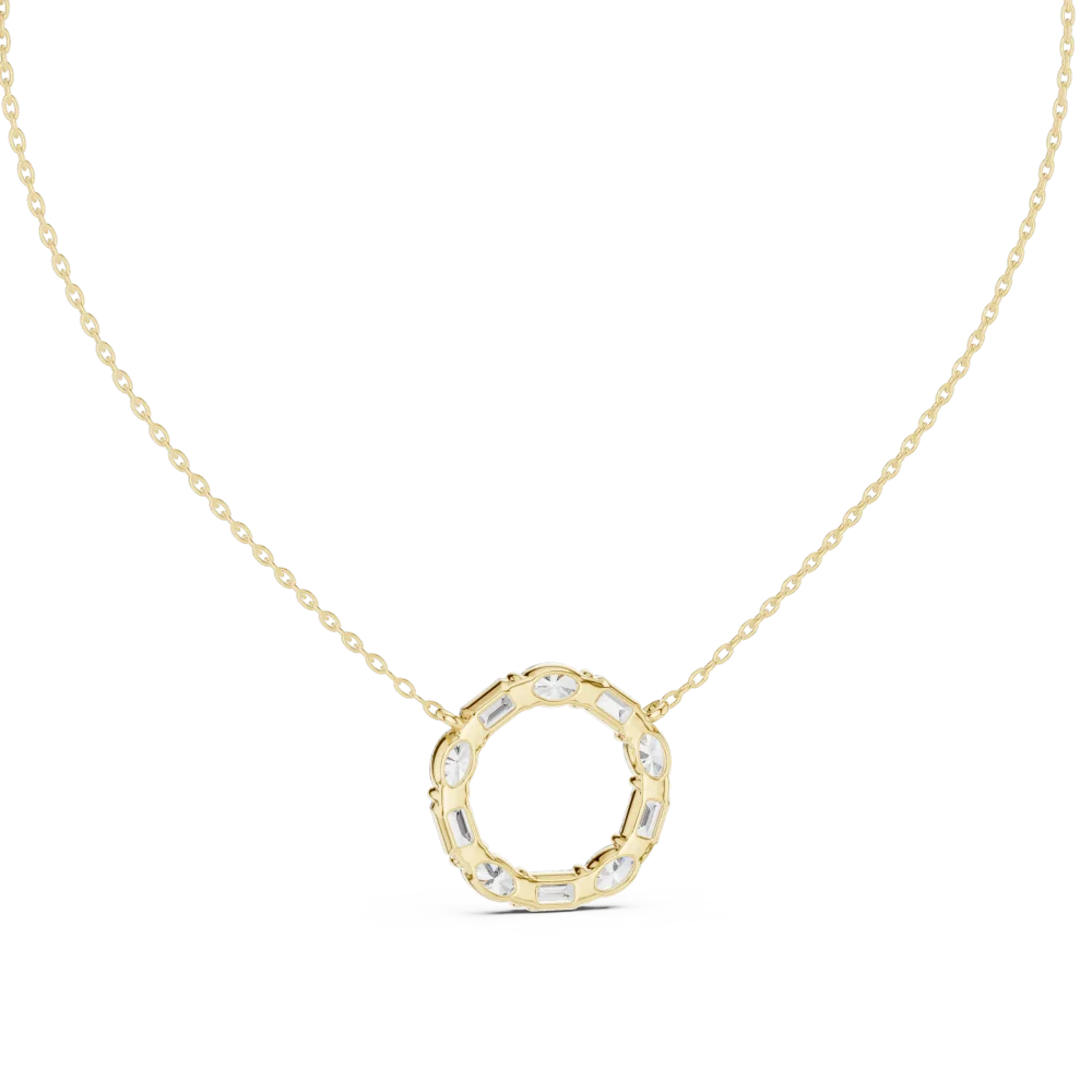 Ethereal Oval and Emerald Alternating Geometric Pendant - Image 4