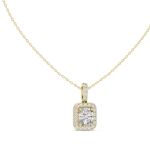 Luminary Cushion Halo Solitaire Pendant