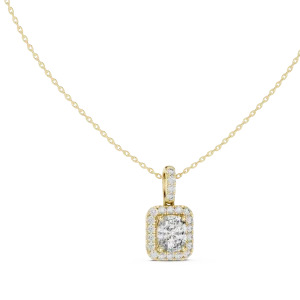 Luminary Cushion Halo Solitaire Pendant