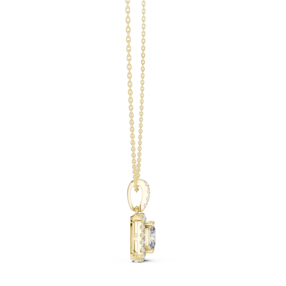 Luminary Cushion Halo Solitaire Pendant - Image 3