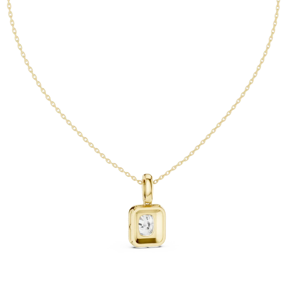 Luminary Cushion Halo Solitaire Pendant - Image 4