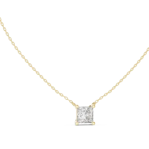Symmetry Princess Cut Solitaire Geometric Pendant