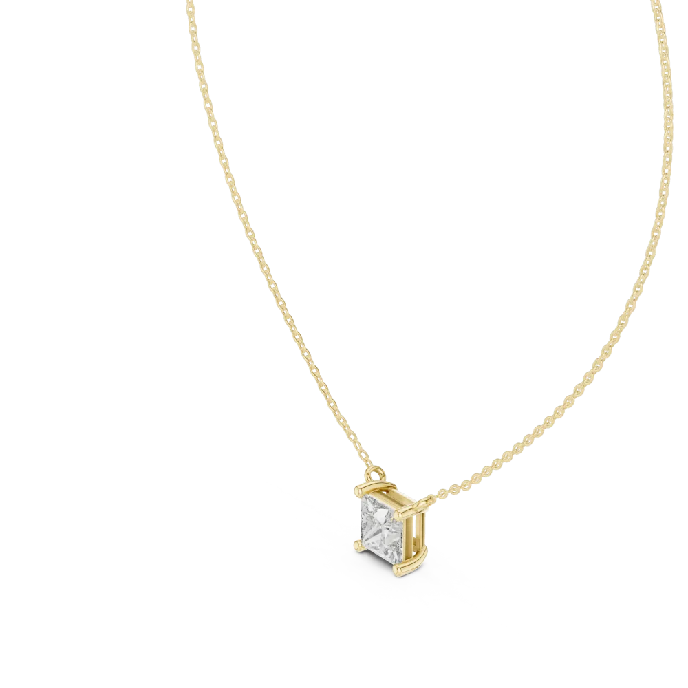 Symmetry Princess Cut Solitaire Geometric Pendant - Image 2