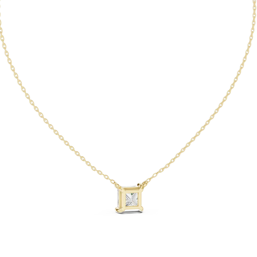Symmetry Princess Cut Solitaire Geometric Pendant - Image 4