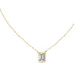 Architectural Emerald Cut Bezel-Set Solitaire Pendant