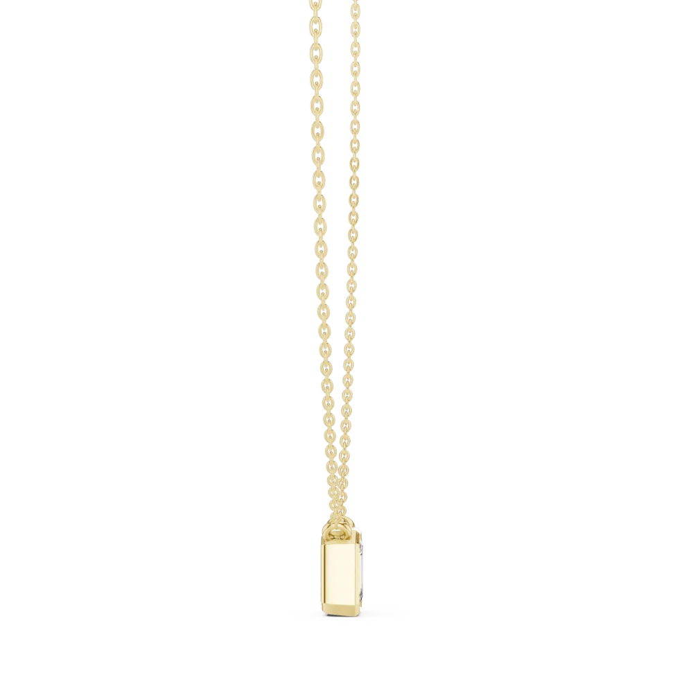 Architectural Emerald Cut Bezel-Set Solitaire Pendant - Image 3