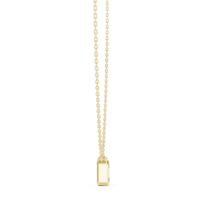 Architectural Emerald Cut Bezel-Set Solitaire Pendant - Image 3