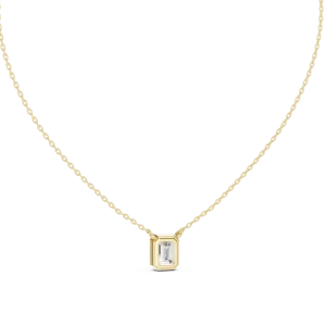 Architectural Emerald Cut Bezel-Set Solitaire Pendant - Image 4