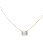 Symmetry Emerald Cut Bezel Solitaire Statement Pendant
