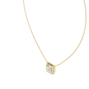 Symmetry Emerald Cut Bezel Solitaire Statement Pendant - Image 2