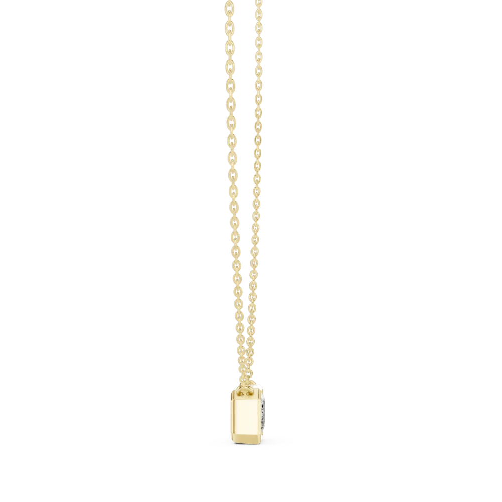 Symmetry Emerald Cut Bezel Solitaire Statement Pendant - Image 3