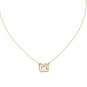 Symmetry Emerald Cut Bezel Solitaire Statement Pendant - Image 4