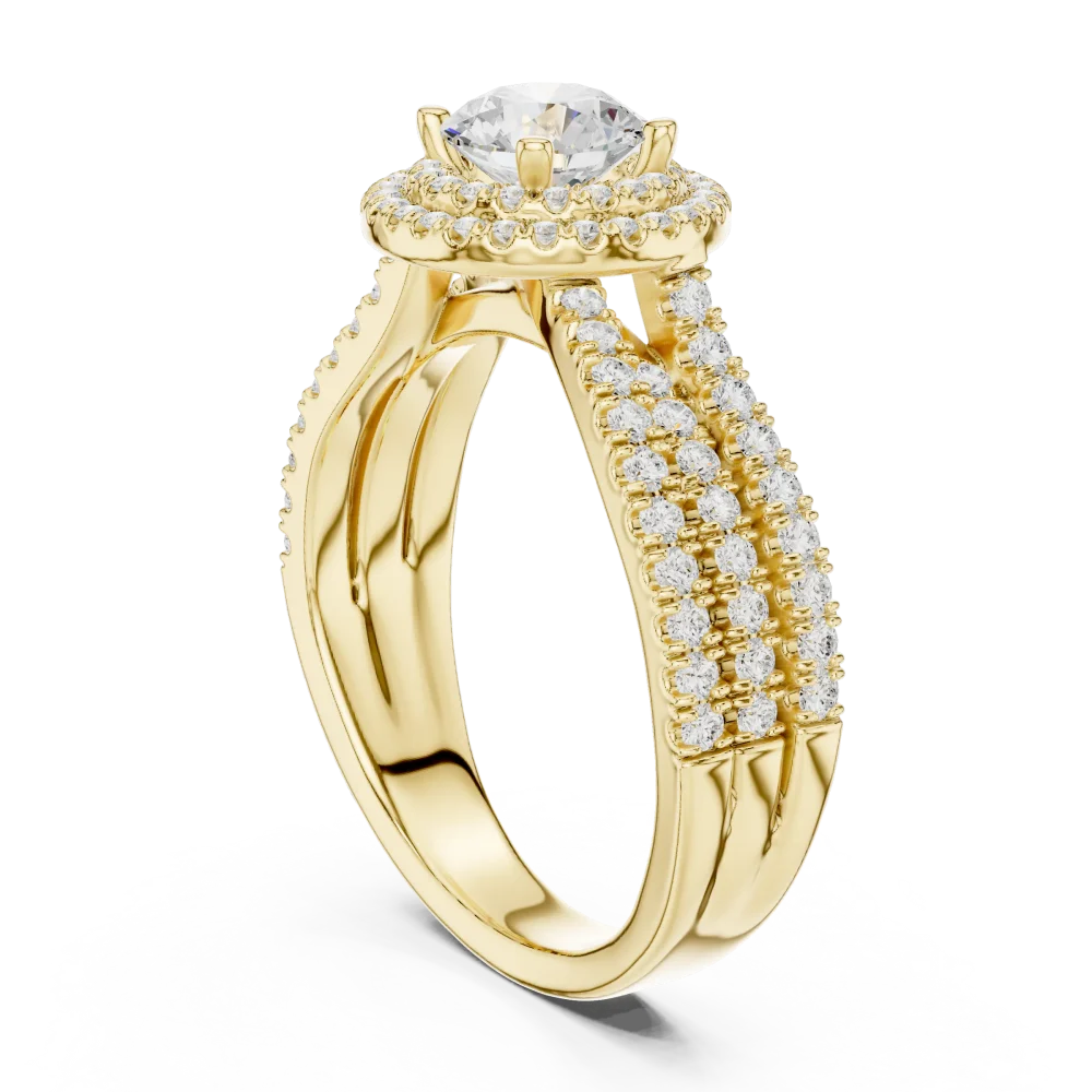 Ethereal Luminary Round Brilliant Halo Solitaire Ring - Image 3