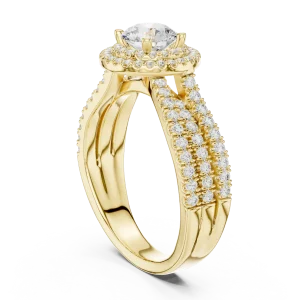 Ethereal Luminary Round Brilliant Halo Solitaire Ring - Image 3