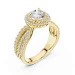 Ethereal Luminary Round Brilliant Halo Solitaire Ring