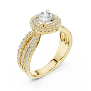 Ethereal Luminary Round Brilliant Halo Solitaire Ring