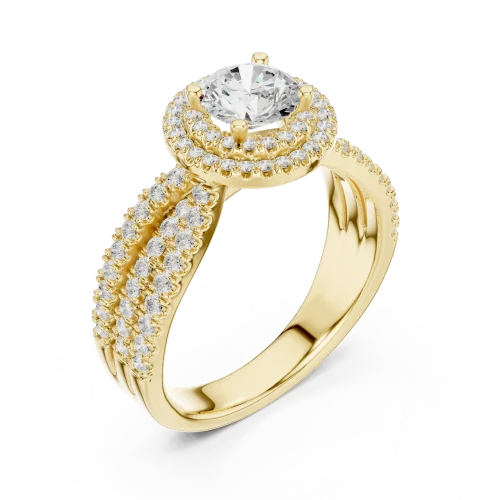 Ethereal Luminary Round Brilliant Halo Solitaire Ring
