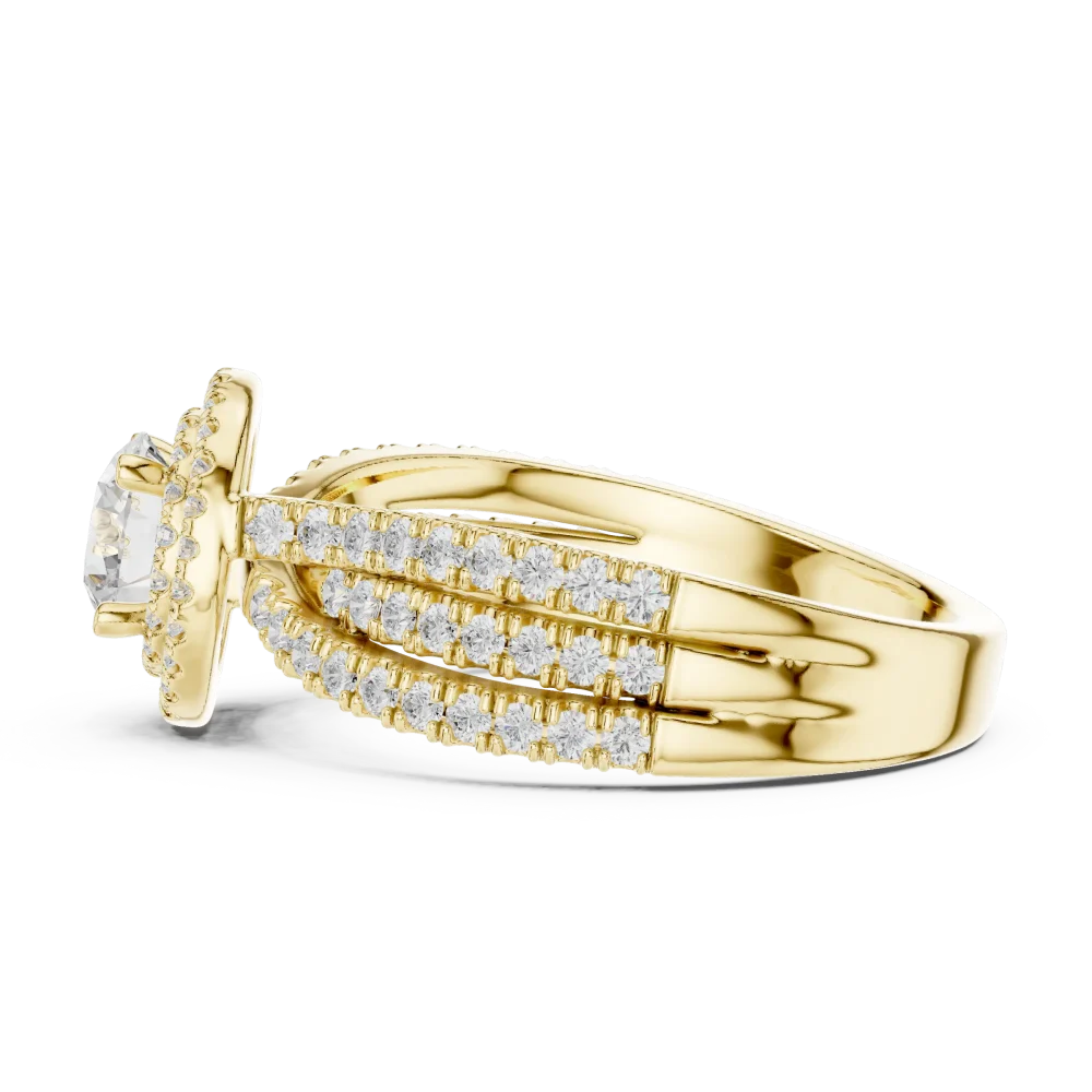 Ethereal Luminary Round Brilliant Halo Solitaire Ring - Image 4