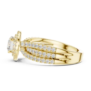 Ethereal Luminary Round Brilliant Halo Solitaire Ring - Image 4